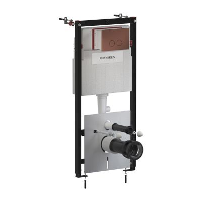 Omnires Eco Flush Set stelaż podtynkowy z przyciskiem spłukującym do miski WC wiszącej STFWCECO1R45-RORB
