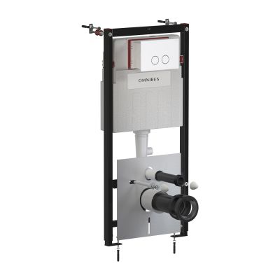 Omnires Eco Flush Set stelaż podtynkowy z przyciskiem spłukującym do miski WC wiszącej STFWCECO1R45-RWM