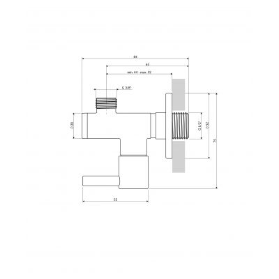Omnires zawór ścienny kątowy chrom połysk 8857CR
