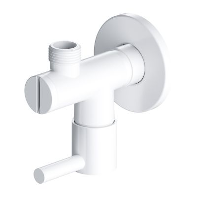 Omnires zawór ścienny kątowy biały mat 8857WM