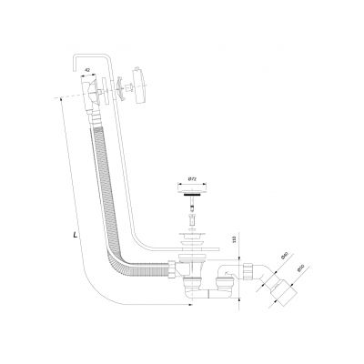 Omnires CGS syfon z przelewem TK104PLUS37664SCP