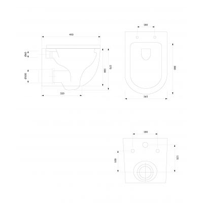 Omnires Ottawa miska WC wisząca bez kołnierza biały mat OTTAWAMWBM