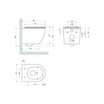 Omnires Ottawa miska WC Silent Power z deską wolnoopadającą wisząca bez kołnierza spłukiwanie wirowe biały mat OTTAWASPXMWBM