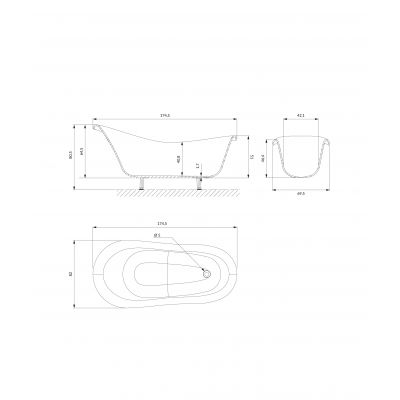 Omnires Atena Comfort M+ wanna wolnostojąca biały połysk ATENA174BCP