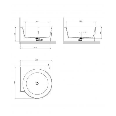 Omnires Ovo M+ wanna narożna 120x120 cm ash grey mat OVO120WNAG