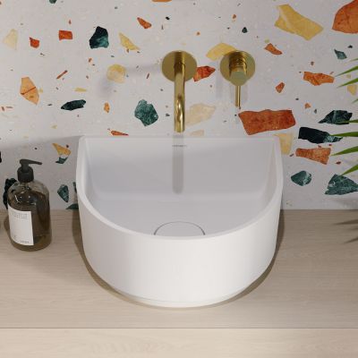 Omnires Cadence M+ umywalka 42x37 cm owalna nablatowa biała CADENCE420BM