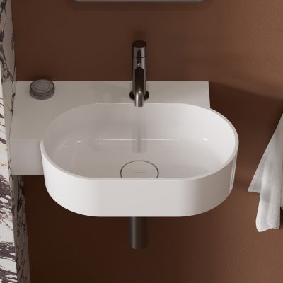 Omnires Ovo M+ umywalka 55x38 cm owalna nablatowa biały połysk OVO555UWLBP