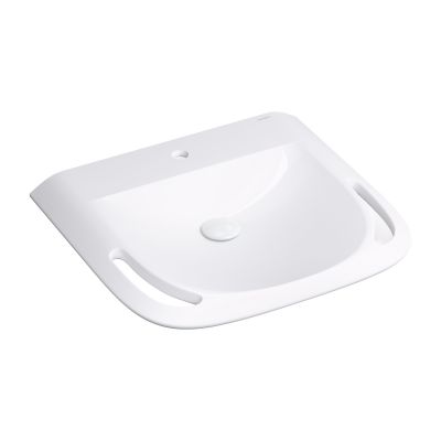 Omnires Hold M+ umywalka 60x55 cm ścienna dla niepełnosprawnych biała HOLDUWBP