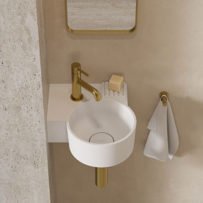 Omnires Ovo M+ umywalka 33x34 cm narożna ścienna-nablatowa biały mat OVO335UWLBM