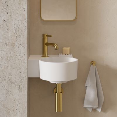 Omnires Ovo M+ umywalka 33x34 cm narożna ścienna-nablatowa biały mat OVO335UWLBM