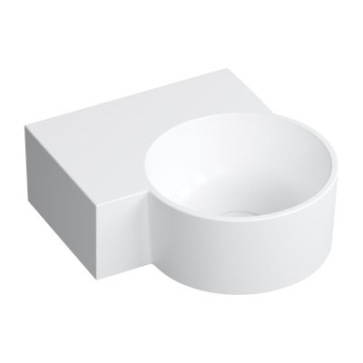 Omnires Ovo M+ umywalka 33x34 cm narożna ścienna-nablatowa biały mat OVO335UWLBM