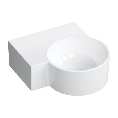 Omnires Ovo M+ umywalka 33x34 cm narożna ścienna-nablatowa biały połysk OVO335UWLBP