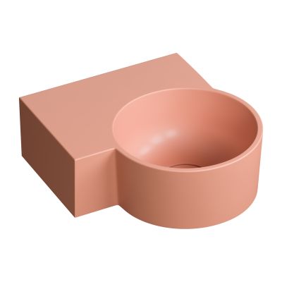 Omnires Ovo M+ umywalka 33x34 cm narożna ścienna-nablatowa coral mat OVO335UWLCO