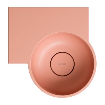Omnires Ovo M+ umywalka 33x34 cm narożna ścienna-nablatowa coral mat OVO335UWLCO