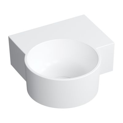 Omnires Ovo M+ umywalka 33x34 cm narożna ścienna-nablatowa biały mat OVO335UWPBM