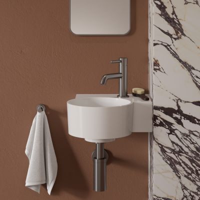 Omnires Ovo M+ umywalka 33x34 cm narożna ścienna-nablatowa biały połysk OVO335UWPBP