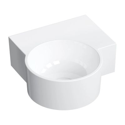 Omnires Ovo M+ umywalka 33x34 cm narożna ścienna-nablatowa biały połysk OVO335UWPBP