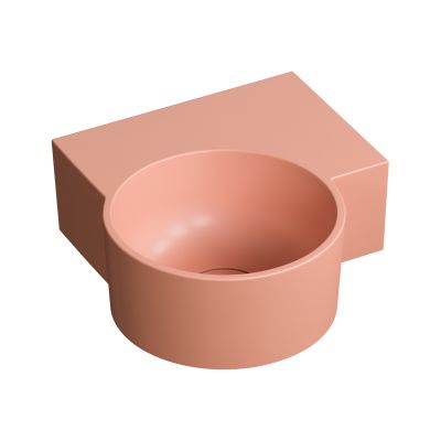 Omnires Ovo M+ umywalka 33x34 cm narożna ścienna-nablatowa coral mat OVO335UWPCO