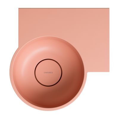 Omnires Ovo M+ umywalka 33x34 cm narożna ścienna-nablatowa coral mat OVO335UWPCO