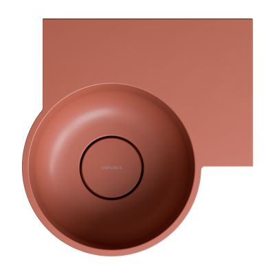 Omnires Ovo M+ umywalka 33x34 cm narożna ścienna-nablatowa terracotta mat OVO335UWPTE
