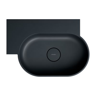 Omnires Ovo M+ umywalka 55x38 cm owalna nablatowa black lava mat OVO555UWLBLV