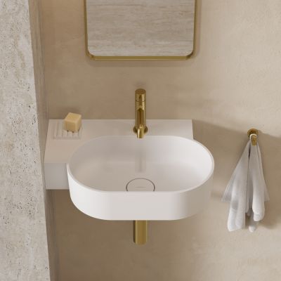 Omnires Ovo M+ umywalka 55x38 cm owalna nablatowa biały mat OVO555UWLBM