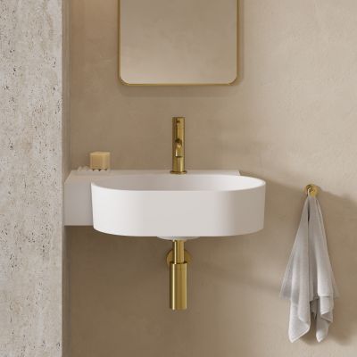 Omnires Ovo M+ umywalka 55x38 cm owalna nablatowa biały mat OVO555UWLBM