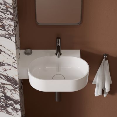 Omnires Ovo M+ umywalka 55x38 cm owalna nablatowa biały połysk OVO555UWLBP