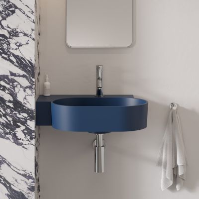 Omnires Ovo M+ umywalka 55x38 cm owalna nablatowa midnight blue mat OVO555UWLMB