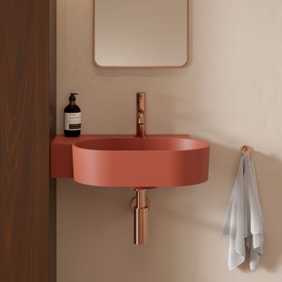 Omnires Ovo M+ umywalka 55x38 cm owalna nablatowa terracotta mat OVO555UWLTE