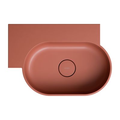 Omnires Ovo M+ umywalka 55x38 cm owalna nablatowa terracotta mat OVO555UWLTE