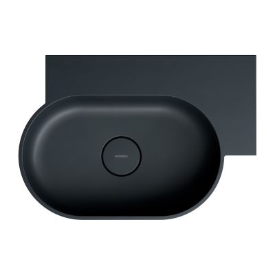 Omnires Ovo M+ umywalka 55x38 cm owalna nablatowa black lava mat OVO555UWPBLV