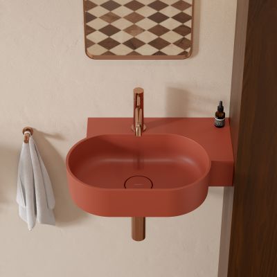 Omnires Ovo M+ umywalka 55x38 cm owalna nablatowa terracotta mat OVO555UWPTE