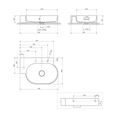 Omnires Ovo M+ umywalka 64x44 cm narożna ścienna-nablatowa ash grey mat OVO645UWLAG
