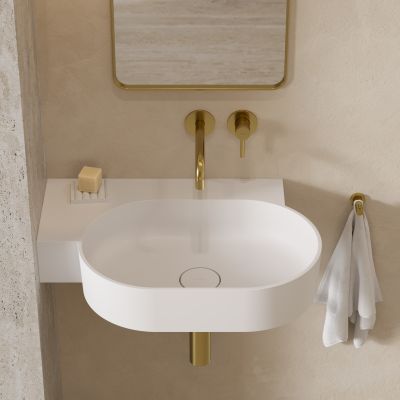 Omnires Ovo M+ umywalka 64x44 cm narożna ścienna-nablatowa biały mat OVO645UWLBM