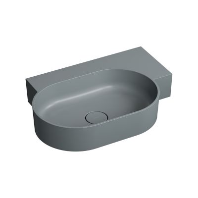 Omnires Ovo M+ umywalka 64x44 cm narożna ścienna-nablatowa ash grey mat OVO645UWPAG