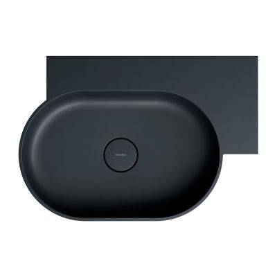 Omnires Ovo M+ umywalka 64x44 cm narożna ścienna-nablatowa black lava mat OVO645UWPBLV
