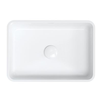 Omnires M+ umywalka 50x35 cm prostokątna nablatowa biała/czarna PARMAUNBCP