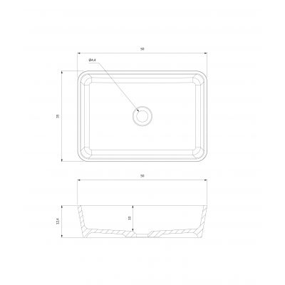 Omnires Parma M+ umywalka 50x35 cm prostokątna nablatowa biała PARMAUNBP