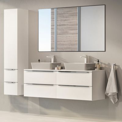 Omnires M+ umywalka 50x35 cm prostokątna nablatowa biała-szary/kamień PARMAUNBSP