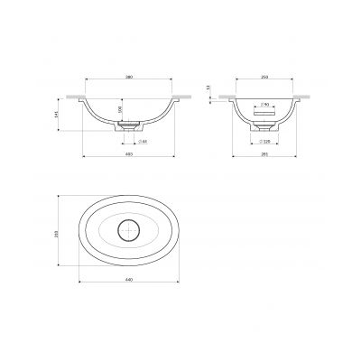 Omnires Shell M+ umywalka podblatowa ash grey mat SHELL380UPAG