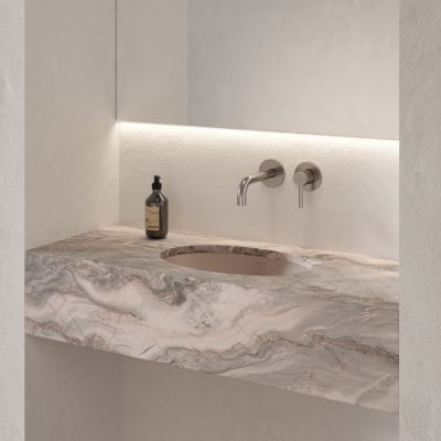 Omnires Shell M+ umywalka podblatowa dune beige mat SHELL380UPDB