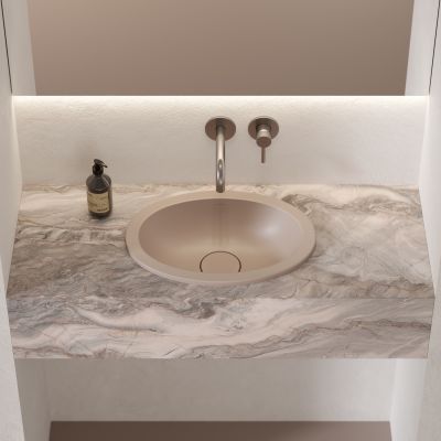 Omnires Shell M+ umywalka podblatowa dune beige mat SHELL380UPDB