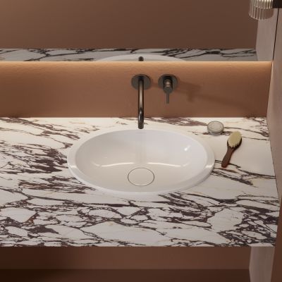 Omnires Shell M+ umywalka 48x31 cm owalna podblatowa biały połysk SHELL480UPBP