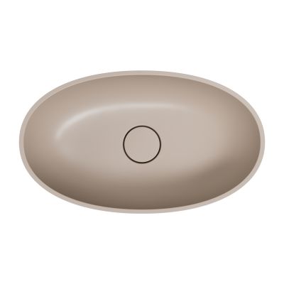 Omnires Shell M+ umywalka 50x32 cm owalna nablatowa dune beige mat SHELL500UNDB