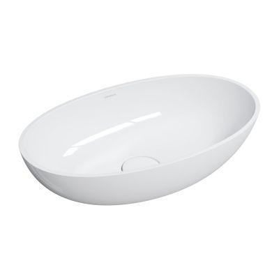 Omnires Shell M+ umywalka 60x35 cm owalna nablatowa biała SHELLUNBP