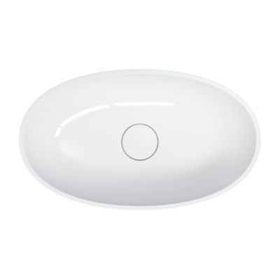 Omnires Shell M+ umywalka 60x35 cm owalna nablatowa biała SHELLUNBP