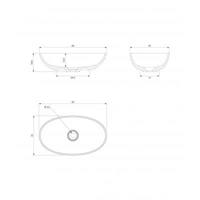 Omnires Shell M+ umywalka 60x35 cm owalna white sand mat  SHELLUNWS