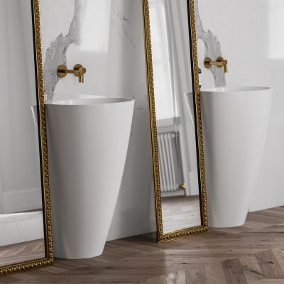 Omnires Siena M+ umywalka 55x43 cm owalna wolnostojąca biała SIENAUWBOBP