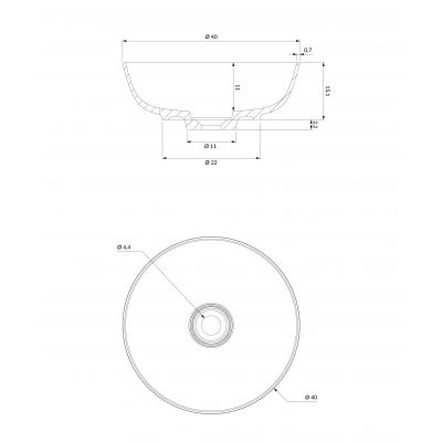Omnires Silk M+ umywalka 40x40 cm okrągła nablatowa biała SILKR400BM